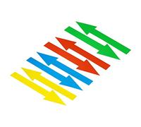 PATIKIL 8"x2" Flecha Pegatina, 20 Paquete PVC Removible Auto Adhesivo Impermeable Grande Flecha Señal Piso Calcomanía Pared Marca para Carretera Instrucciones, 4 Colores
