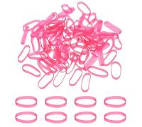 PATIKIL 80 Unidades Bandas de Goma de Silicona para Cables 1.4" Rosa Rojo