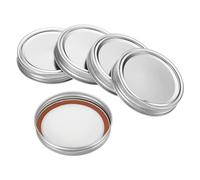 PATIKIL 86mm / 3-1/2" Normal Boca Hierro Albañilería Frasco Tapas, 1Juego/8 Paquete Dividido Tipo Envasado Frascos Tapas para Cocina Almacenamiento