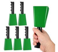 PATIKIL 8inch Campanas De Vaca Para Partidos De Fútbol, 6pcs Campanas De Vaca Para Eventos Deportivos Al Por Mayor Hacedoras De Ruido Fuertes Campana Con Asa, Verde