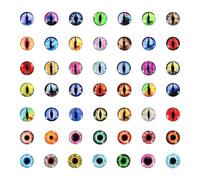 PATIKIL 8mm Ojos de Dragón, 100 Piezas Ojos de Cristal Redondos para Animales, Ojos de Ganchillo, Color Mezclado