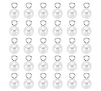 PATIKIL 8mm Perla Encanto 100 Piezas de Cuentas de Perlas Falsas Colgante de Perlas Hermoso Diy para Hacer Joyas Pulsera Pendientes Collar Artesanía de Bodas Blanco Plateado