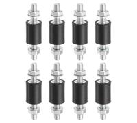 PATIKIL 8pcs Amortiguadores de Goma, M6 Macho Aislador de Vibración Silentblock Soporte Aislante para Aire Acondicionado Compresores de Aire Lavadora Maquinaria, 15x20x51mm(OD*T*L)