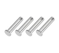 PATIKIL 8x35 mm Pasadores de Horquilla de un Solo Orificio, 4 Piezas de Pasadores de Cabeza Plana de Acero Inoxidable 304 para Sistemas de Bloqueo de Pasador de Enganche, Plateado