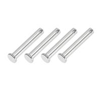 PATIKIL 8x50 mm Pasadores de Horquilla de un Solo Orificio, 4 Piezas de Pasadores de Cabeza Plana de Acero Inoxidable 304 para Sistemas de Bloqueo de Pasador de Enganche, Plateado