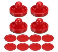 PATIKIL 96mm Empujadores y Discos de Hockey de Aire, Accesorios de Repuesto para Mangos de Mesa (4 Empujadores con Almohadillas, 8 Discos)