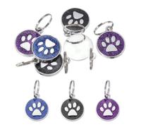 PATIKIL 9pcs Encantos De Huella De Pata De Perro En Esmalte, Encantador Colgante De Pata Para Llavero Y Fabricación De Joyería DIY Regalo Conmemorativo, Púrpura/Negro/Azul Oscuro-19mm