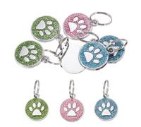PATIKIL 9pcs Encantos De Huella De Pata De Perro Esmaltados, Encantos De Llavero Con Colgante De Pata Para Hacer Joyería DIY Regalo Conmemorativo Para Mascotas, Azul Lago/Rosa/Verde-19mm