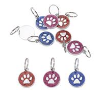 PATIKIL 9pcs Encantos De Huella De Pata De Perro Esmaltados, Encantos De Llavero Con Colgante De Pata Para Hacer Joyería DIY Regalo Conmemorativo, Azul Oscuro/Rojo/Rosa Rojo-19mm