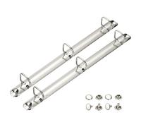 PATIKIL A4 Carpeta Anillas 3 Agujeros 2 Juegos 0.98" Anillas D Reemplazo Para Carpeta Planificador Encuadernación Hojas Sueltas Para Organizadores Carpeta Almacenamiento Papel 20mm Plata