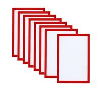 PATIKIL A4 Portafotos Magnético 8 Uds Portafotos Magnéticos Autoadhesivos Marco de Exhibición Magnético Reutilizable de Doble Cara Rojo