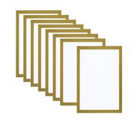 PATIKIL A4 Portafotos Magnético Pack de 8 Portafotos Magnéticos Adhesivos de Doble Cara Reutilizables para Refrigerador Ventana Pared Fotos Obras de Arte Dorado
