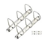 PATIKIL A5 Carpeta Anillas 3 Agujeros, 2 Juegos Anillas D 1.97" Para Reemplazo Carpeta, Encuadernación Hojas Sueltas Para Organizadores, Accesorios Carpeta Almacenamiento Papel, 26mm Plata