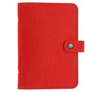 PATIKIL A5 Carpeta De Fieltro, Cubierta Suave De 6 Anillos Recargable Con Bolsillo Para Papel De Relleno, Accesorios Para Diario De Presupuesto, Rojo