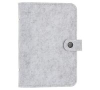 PATIKIL A5 Carpeta De Fieltro, Cubierta Suave De 6 Anillos Recargable Para Cuaderno Con Bolsillo Para Papel De Relleno, Accesorios Para Diario De Presupuesto, Gris Claro