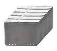 PATIKIL A6 Carpeta Bolsillo 12 uds PVC Cremallera 6 Agujeros Bolsa Carpetas Documento Impermeable Archivador Almacenamiento Suelto Hoja para 6 Anillas Cuaderno Carpeta Negro