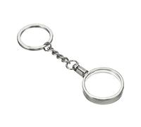 PATIKIL AA Monedero Soporte Llavero, 27mm Redondo Medallón Soporte Metal Llavero Anillo con Protectora Cubierta para Monedas Medallón AA, Plata