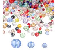 PATIKIL Abalorios de Cristal Rondelle, 600 Piezas de Cuentas Sueltas de Vidrio Facetado de 4-8 mm en Forma de Briolette para Hacer Joyas, Pulseras, Color Mezclado con Baño de Color Ab