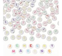PATIKIL Abalorios de Letras, 100 Piezas de Abalorios de Letras Arcoíris de Acrílico para Manualidades, Pulseras de la Amistad, Fabricación de Joyas, 4x7mm, Letra I