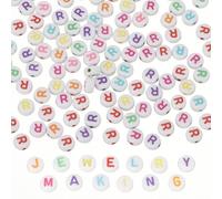 PATIKIL Abalorios de Letras, 100 Piezas de Abalorios de Letras Arcoíris de Acrílico para Manualidades, Pulseras de la Amistad, Fabricación de Joyas, 4x7mm, Letra R