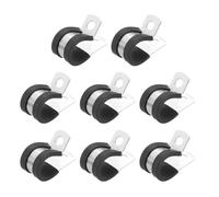 PATIKIL Abrazadera de Cable 14mm, 8Pcs Abrazaderas de Metal de Acero Inoxidable 304 con Aislamiento de Goma, Abrazadera de Manguera para Instalación de Tubos, Mangueras, Cables y Cuerdas