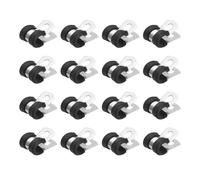 PATIKIL Abrazadera de Cable 6mm, 16Pcs Abrazaderas de Metal de Acero Inoxidable 304 con Aislamiento de Goma, Abrazadera de Manguera para Instalación de Tubos, Mangueras, Cables y Cuerdas
