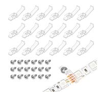 PATIKIL Abrazaderas para Tiras de Luces 120 Piezas Soportes Transparentes para Montaje de Tiras de Luces LED con Tornillos Clips de Doble Cara para Luces Tiras LED 12mm Ancho
