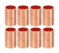 PATIKIL Acoplamientos de Cobre de 10Mm ID, 8 Piezas Acoplamiento de Tubo Enrollado para Conexión Recta de Tubería para HVAC Aire Acondicionado Fontanería Refrigeración