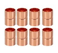 PATIKIL Acoplamientos de Cobre de 12 Mm ID, 8 Piezas Tubo Enrollado de Parada Recta para Unión de Soldadura de Tubería para Hvac, Aire Acondicionado, Fontanería Y Refrigeración