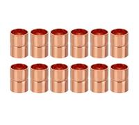 PATIKIL Acoplamientos de Cobre de 12Mm de Diámetro Interior, 12 Piezas de Tubo Enrollado para Detener La Tubería Recta de Aire Acondicionado, Fontanería Y Refrigeración