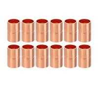 PATIKIL Acoplamientos de Cobre de 3/8" ID, 12 Piezas Acoplamiento de Tubo Enrollado para Conexión Recta de Tubería para HVAC Aire Acondicionado Fontanería Refrigeración