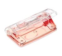 PATIKIL Acrílico Papel Perforadora, Portátil 2 Agujeros Manual Sin Esfuerzo Escritorio Accesorios Planificador Perforadora para Portátil Bricolaje Tarjeta Hogar Oficina, Rose Oro
