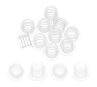 PATIKIL Adaptador de botella de 13,8 mm, 10 tapones adaptadores de botella a presión con agujero de 4,4 mm para dispensadores orales, aceite líquido, plástico, tapón de vidrio, transparente
