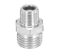PATIKIL Adaptador de Manguera de Aerógrafo de 1/8 A 1/4 1 Pieza Adaptador de Conversión de Conexión Macho Bsp de 1/8" A Macho Bsp de 1/4" de Metal para Compresores de Aire