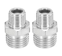PATIKIL Adaptador de Manguera de Aerógrafo de 1/8 A 1/4 2 Piezas de Adaptador de Conversión de Ajuste Macho de 1/8" Bsp A 1/4" Bsp para Compresores de Aire