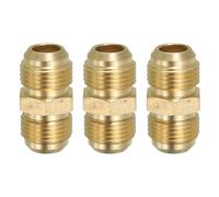 PATIKIL Adaptador de Tubería de Latón Macizo, Niple Hexagonal, Rosca Macho Sae de 1/2" X 1/2", Paquete de 3 Conectores de Línea de Agua