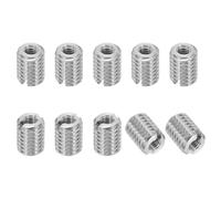 PATIKIL Adaptadores de Rosca de Acero Inoxidable 316 para Reducción de Tuerca, 10Pcs M6 X 1 Macho A M3 X 0.5 Hembra Tuerca de Inserción de Reparación Conversión de Fijación 8mm