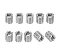 PATIKIL Adaptadores de Rosca de Acero Inoxidable 316 para Reducción de Tuerca, 10Pcs M8 X 1.25 Macho A Hembra M5 X 0.8 Tuerca de Inserción de Reparación Conversión de Fijación 10mm