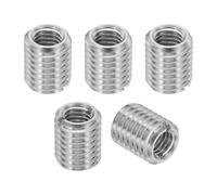 PATIKIL Adaptadores de Rosca de Acero Inoxidable 316 para Reducción de Tuerca, 5Pcs M12 X 1.75 Macho A M8 X 1.25 Hembra Tuerca de Inserción de Reparación Tornillo Sujetador Rápido 15mm