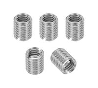PATIKIL Adaptadores de Rosca de Acero Inoxidable 316 para Reducción de Tuerca, 5Pcs M8 X 1.25 Macho A M6 X 1 Hembra Tuerca de Inserción de Reparación Tornillo Reductor de Conversión 10mm