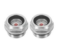 PATIKIL Aire Compresor Aceite Mira Vidrio, 2 Paquete M18*1.5 Macho Rosca Aluminio Aleación Aceite Líquido Nivel Medidor Aire Compresor Piezas con Junta Tórica