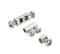 PATIKIL Alambre Cuerda Clips, 1 Juego/30uds Latón Cable Abrazaderas 3mm 3,5mm Simple/Doble Agujeros Cable Bloqueo Cuerda Conexiones Clip con M3/M4 Tornillos para Cable