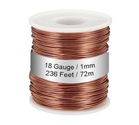 PATIKIL Alambre de Cobre, 1mm x 72m Suave Cobre Alambre Maleable 1,1 Libra Carrete Puro Cobre Alambre para Joyería Fabricación, Bisutería, Abalorios, Jardín y Manualidades Decoración