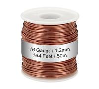 PATIKIL Alambre de Cobre Suave 1.2mm x 50m - Carrete de 1,1 Libra para Joyería, Bisutería, Abalorios, Jardín y Manualidades Decoración