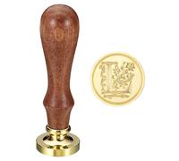 PATIKIL Alfabeto L Cera Lacre Sello, Inicial Letra Sellado Cera Sello Clásico Retro Removible Latón Cabeza Madera Mango para Sobre Invitación Tarjetas, Estilo 3