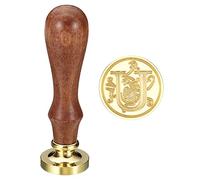 PATIKIL Alfabeto U Cera Lacre Sello, Inicial Letra Sellado Cera Sello Clásico Retro Removible Latón Cabeza Madera Mango para Sobre Invitación Tarjetas, Estilo 3