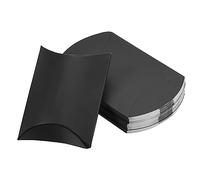 PATIKIL Almohada Cajas, 100uds Boda Regalo Cajas Papel Caja 4.5 x 2.8 Pulgadas para Regalo Envoltura Bodas Fiestas, Negro