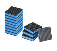 PATIKIL Almohadillas Antivibratorias Goma, 12Pcs Almohadillas Aislantes Vibración Cuadradas EVA Para Sistema HVAC Acondicionador Aire Compresor Aire Lavadora, Negro/Azul (3" x 3" x 7/8")