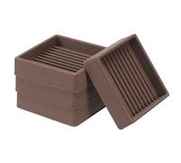 PATIKIL Almohadillas de Goma Cuadradas de 2"x2", 4Pcs, Tazas Antideslizantes para Muebles, Protectores de Suelo contra Deslizamientos para Patas de Muebles Cama Sofá Silla Mesa, Marrón