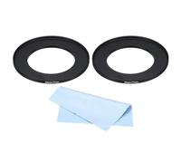 PATIKIL Anillo Adaptador Metálico de 52mm-77mm con Paño de Limpieza, Pack de 2 Anillos Adaptadores de Filtro de Lente de Cámara en Aluminio para Capucha de Lentes, Negro